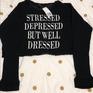 Graphic long sleeve crop top